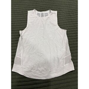 Lululemon Mesh Panel Back Tank Dotted Flowy Lightweight Grey Off White Medium
